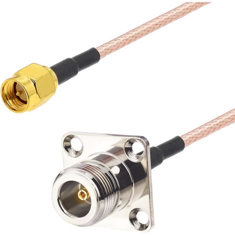 Cavo pigtail con presa N flangiata / connettore SMA RG316 1m