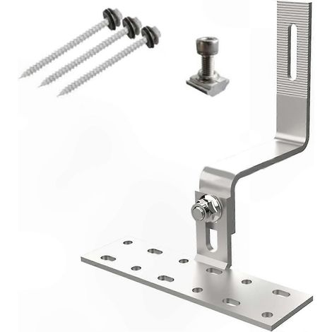 Verstellbare 3-Wege-Edelstahlhaken zur Befestigung von Photovoltaik-Solarmodulen, robustes Dachstützsystem, kompatibel mit PV-Anlagen, Schwerlast-Montagesatz. (1/5)