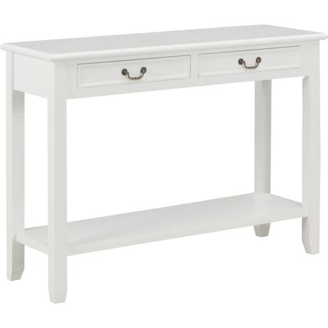 Console Table d'appoint - Meuble d'entrée Blanc 110x35x80 cm Bois BV477128 - BonneVie (1/5)