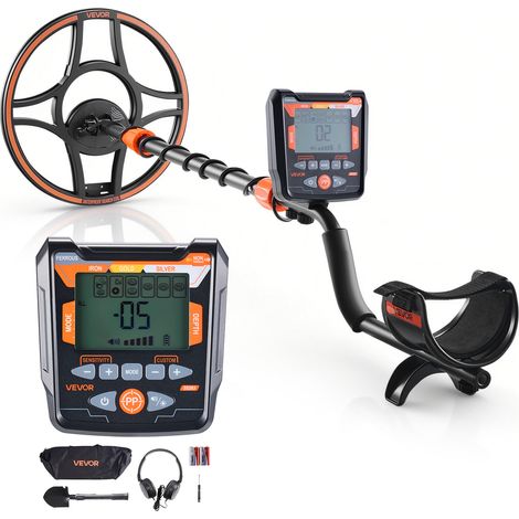 VEVOR Metal Detector per Metalli con Display LCD, Bobina di Ricerca Impermeabile IP68 Profondita di Rilevamento 304,8 mm Frequenza Operativa 5,8 kHz, Kit Rilevatore deOro Metalli Bosco Spiaggia