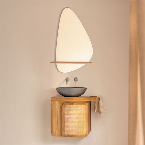 Set di mobili da bagno sospesi 60x40 cm in legno di teak Georgy SKLUM
