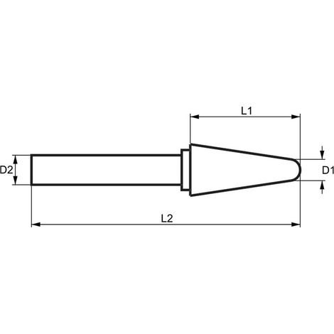 Lime rotative HM pointe conique croix arrondie 10x25mm tige 6