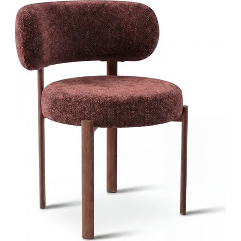 Lot de 2 chaises en velours texturé bordeaux LAUREN (1/5)