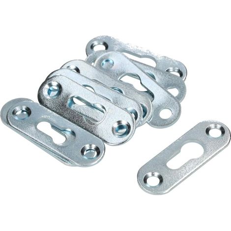 Kotarbau – Lot de 10 ferrures à tête bombée en acier galvanisé 42 x 14 mm – Montage rapide pour armoires et miroirs – Résistantes à la corrosion (1/5)