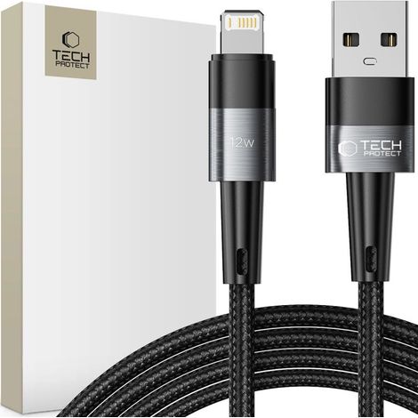 Cable Lightning Tech-protect Ultraboost 12W/2.4A 200CM gris (1/5)