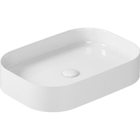 Lavabo Smartb appoggio cm. 55x38 bianco lucido di Ceramica