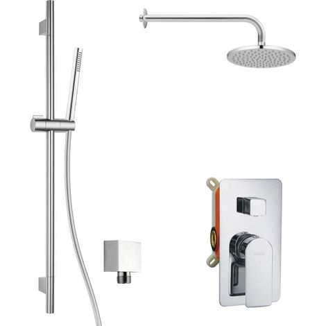 kielle Vega - Set de douche avec mitigeur encastré, 2 sorties, avec accessoires EcoSpare et corps d’encastrement, chrome 20618SP60 (1/5)