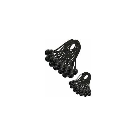 30 Pièces Tendeur Elastique, Tendeur Bache, Sandow Elastique, Tendeur Élastique pour Pavillon, Bâche, Camping, Tente, Rideaux Harnais d’Extension(200mm and 150mm) (1/3)