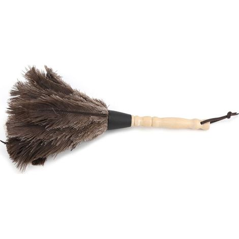 Duster, noueurs à Plumes à Autruche Douce pour Le Nettoyage, plumeau à Main léger avec poignée en Bois, Outils de poussière Suspendus pour Le Bureau, la Maison et la Voiture (1/5)