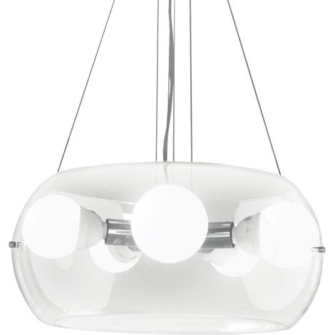 Sospensione Moderna Audi-10 Metallo Trasparente 5 Luci E27 (1/3)