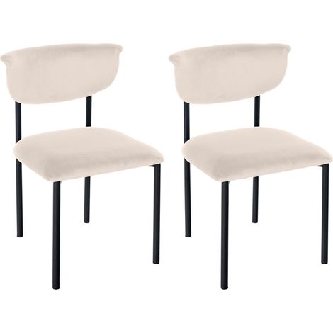 2er Set Esszimmerstuhl Gambell Samt creme (1/5)