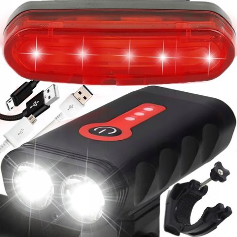 Feux avant et arrière pour vélo, éclairages LED haute luminosité de 1800 lumens, adaptés aux guidons de vélo. (1/5)
