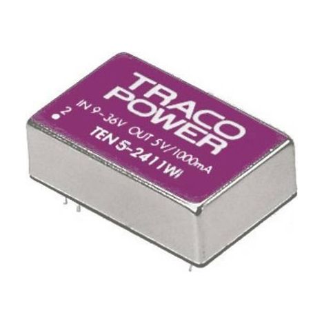 TracoPower  TEN 5-2412WI Convertitore DC/DC da circuito stampato 24 V/DC 12 V/DC 500 mA 5 W Num. uscite: 1 x (1/4)