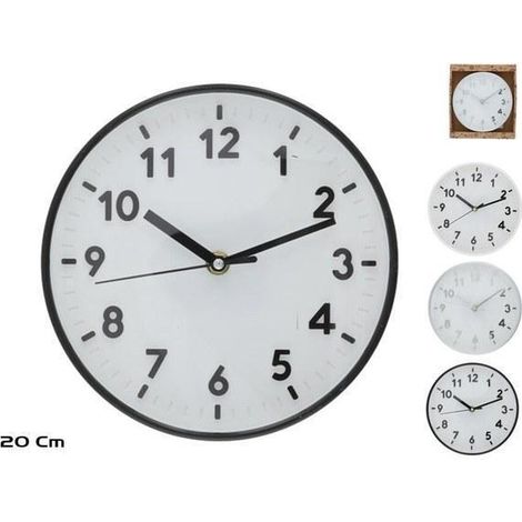 reloj de pared y cocina 3d firmyn diametro 20 cms fondo blanco aro negro