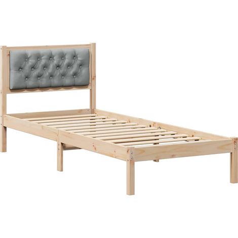 Estructura de cama Gris Claro 90 x 190 cm Madera de pino macizo vidaXL