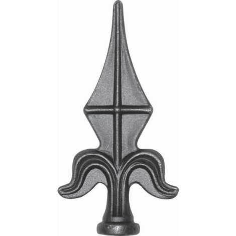 Deco Fer Forge – Pointe de lance fleur de lys en fer forgé – Hauteur 135mm – Largeur 72mm – Ø27mm – Fixation par soudure brute à peindre