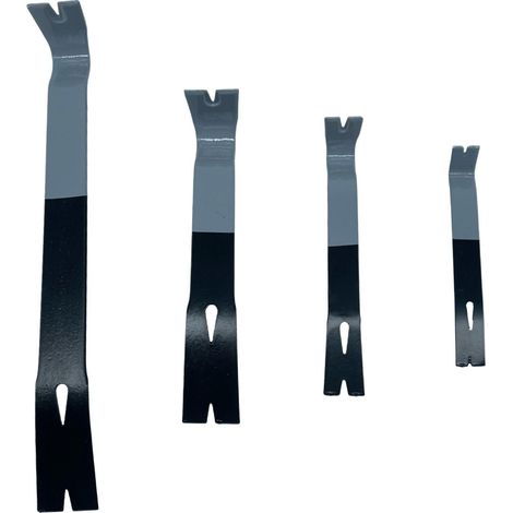 Lot de 4 barres à mine plates polyvalentes pour retirer clous 38 x 3,5 cm finition mate en acier noir (1/3)