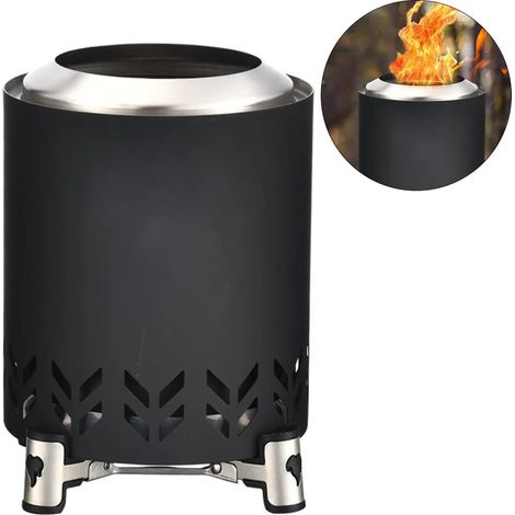 Braciere da esterno senza fumo, 18 x 13 x 13 cm, in acciaio inox, con borsa per il trasporto inclusa, ideale per balcone, giardino e campeggio. (1/5)