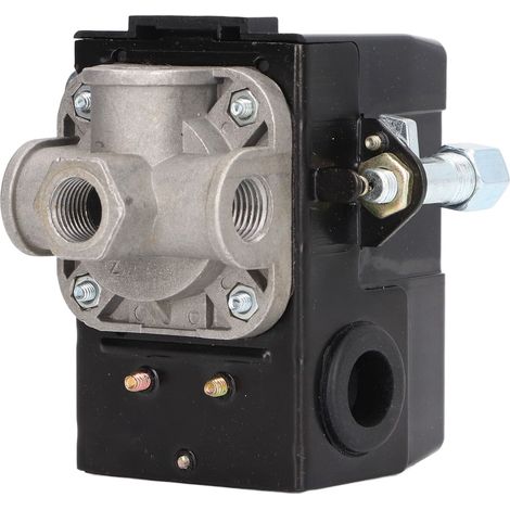 4-Wege-Druckschalter für Luftkompressoren mit Ein-/Ausschalter aus Metall und Überdruckventil (1/5)