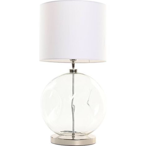 Lampe à poser verre coton style organique moderne transparent - Transparent et blanc naturel (1/5)