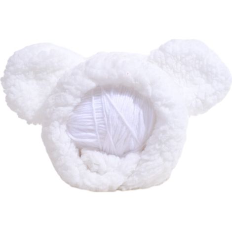 Cappello in peluche per cani di piccola taglia, 2 pezzi, berretto - Bianco