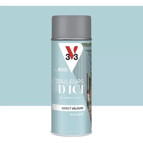 Aérosol Peinture pour Bois Extérieurs V33 Couleurs d'ICI Velours Bleu grisé 0,4 L (1/3)