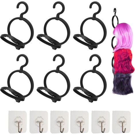Soporte para pelucas, 6 ganchos adhesivos. Puedes colgar no solo pelucas, sino también sombreros, bufandas y muchos otros artículos. (1/5)