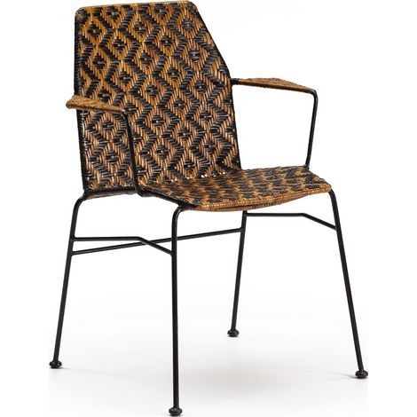 Silla 56X62X84 Mimbre Natural/Negro/Metal Negro (1/4)