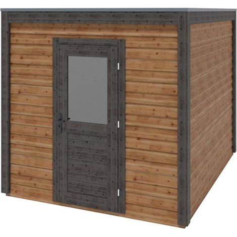 Abri de jardin en bois Nexa 2.59x3.09m - 8m2 - Ep. 28mm - Traité (1/3)