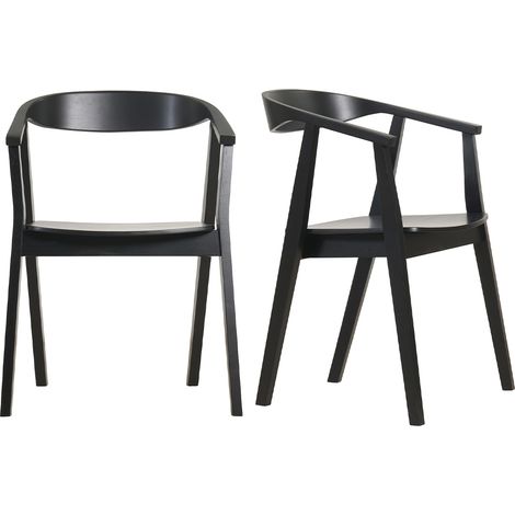 Set de 2 sillas de diseño de madera negra BAHIA (1/4)
