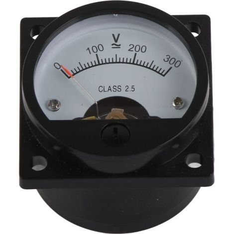 Analoges Zifferblatt-Panel-Meter, rundes Voltmeter, Amperemeter, ABS zur Messung von SO-45 AC 0-300 V, rund, schwarz FLITI (1/4)