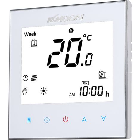 KKmoon Digitalthermostat für elektrische Fußbodenheizung mit Boden- und Luftsensor, energiesparend, AC 95–240 V, 16 A, Touchscreen-LCD, Raumtemperaturregler