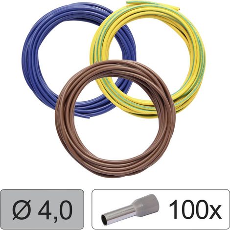 Quadrios 25CW125 Filo singolo LiFY 4.0 mm² Blu, Marrone, Giallo-Verde 1 KIT