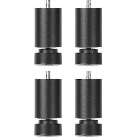 Pieds métalliques robustes réglables à filetage M10, adaptés aux canapés, lits, tables et armoires, lot de 4, noirs, 15 cm. (1/5)