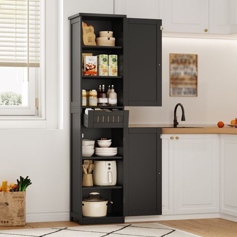 MEUBLIV mueble de almacenaje 170x40x30 cm natural y negro - 2 puertas, 1 cajón (1/5)