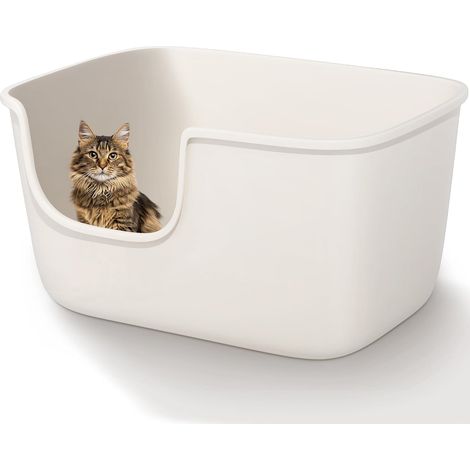 Grand bac à litière pour Chat à Bords Hauts - Bac à litière Extra Profond pour Chats - Bac à litière pour Chat à paroi Haute - Anti-éclaboussures (1/5)