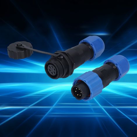 Prise et fiche étanches SP13 pour l'aviation, avec connecteurs mâle et femelle IP68 et connecteur étanche à 6 broches. (1/5)