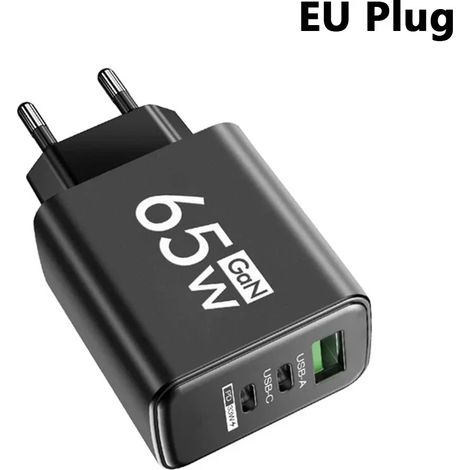 Chargeur secteur GaN 65 W PD USB Type C pour iPhone 15, Xiaomi, Huawei et Samsung. (1/5)