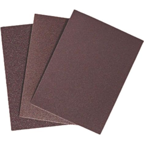 Feuilles Abrasives - 25 Pièces - Grain 80 - Corindon - Pour Ponçage De Profils - Non Perforées (1/5)