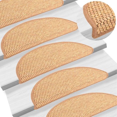 Alfombrillas autoadhesivas sisal 15 uds color sisal 56x17x3 cm vidaXL