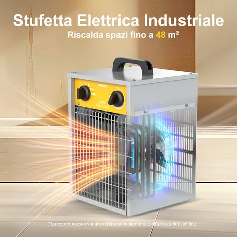 Riscaldatore elettrico industriale 5000W - Termoventilatore portatile ideale per cantieri e garage, con protezione dal surriscaldamento - DAHTEC (1/5)