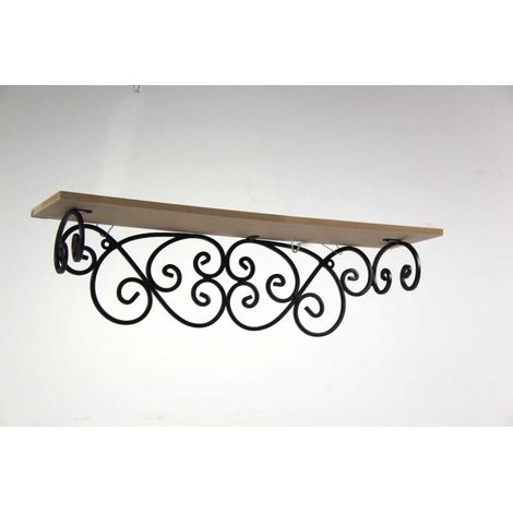 2x Étagère en métal avec plateau en bois cm 51 x 13 x 14