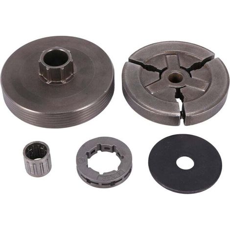 Tamburo frizione, cerchio, pignone, cuscinetto, aghi compatibili con i modelli di motosega 4500, 5200, 5800 -Crezuo