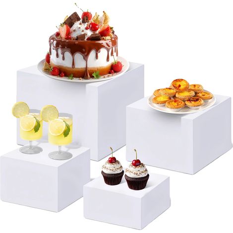 Supporto espositivo in acrilico, versatile per feste, design impilabile, bianco