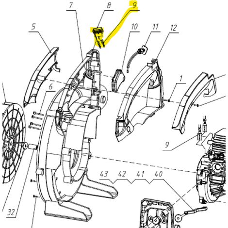 Interrupteur darret dallumage pour souffleur mcculloch gb322 poulanpro plb26 prb26 215243620