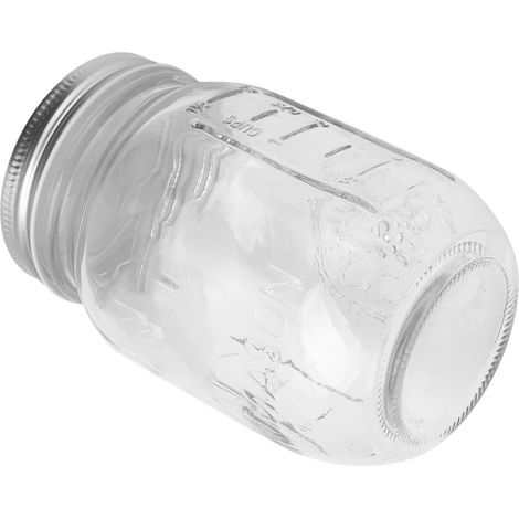 Bocal de conservation de 500 ml en verre transparent avec couvercle hermétique pour miel, confiture et aliments secs (1/5)
