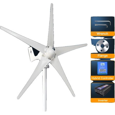 Generador de turbina eólica, producción de energía eficiente, construcción sostenible, sistema fuera de la red, 2 amperios, 3000 W, 48 V (1/2)