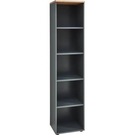 Aktenregal, 45cm breit, graphit mit Eiche, MANRESA-36 (1/5)