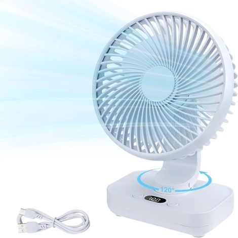 Ventilateur de poche - Portable USB - Ventilateur de bureau - Oscillation automatique ultra-silencieuse à 120° - 4000 m (1/5)
