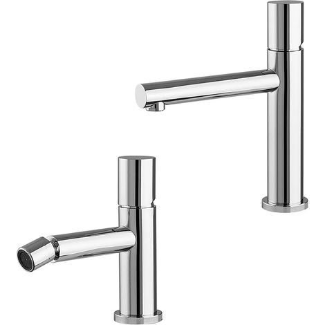 Set miscelatori lavabo e bidet cromo senza leva in acciaio inox Gemini (1/5)